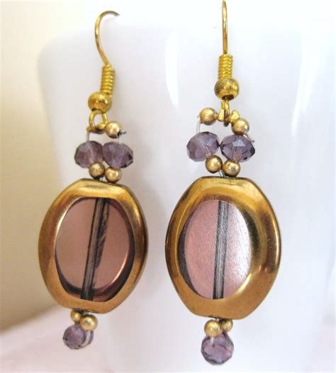 Crystal And Glass Bead Earrings Cold Porcelain Bead Earrings Glass Beads Handmade Jewelry