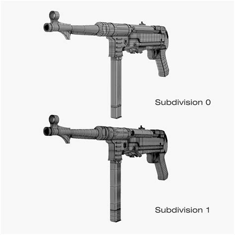 Mp40 Submachine Gun 3d Model 29 3ds Obj Max Free3d