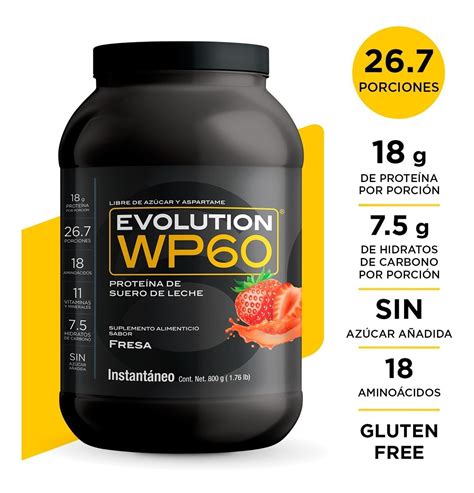 Prote Na De Suero De Leche Evolution Wp G Sabor Fresa Env O Gratis