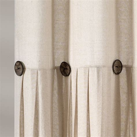 Lush Decor Linen Button Shower Curtain Dark Linen Single 72x72 Teen