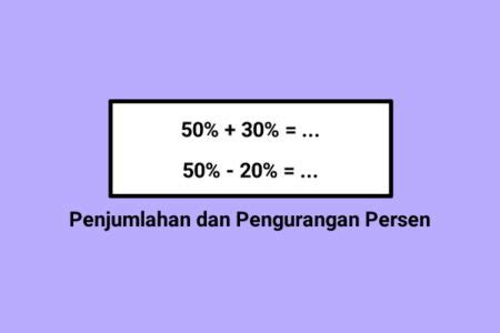 Penjumlahan Dan Pengurangan Persen Beserta Contoh Soal