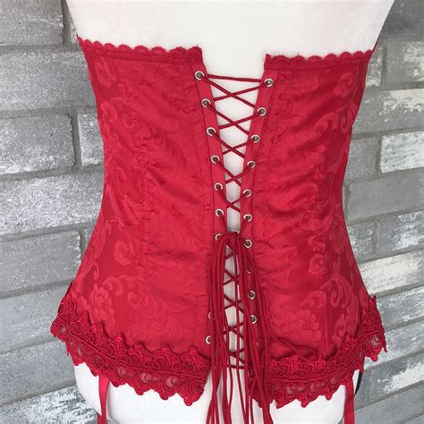 Fredericks Of Hollywood Red Halter Corset Size 34 Gem