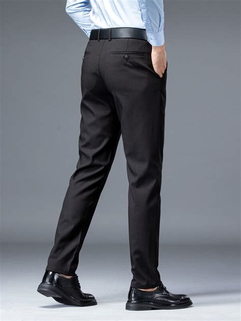 Men Solid Slant Pocket Suit Pants Without Belt Shein Usa