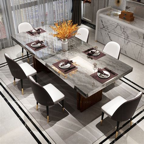 Durable And Crystal Clear Marble Natural Stone Dining Table Set