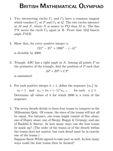 2000年BMO数学竞赛BMO1真题