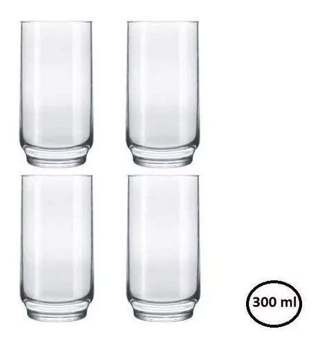 Juego De Vasos De Vidrio Lights Nadir De 300 Ml 4 Unidades Mercadolibre