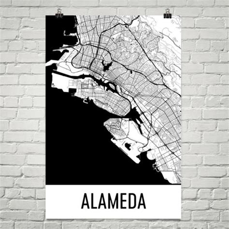 Alameda Map, Alameda Art, Alameda Print, Alameda CA Poster, Alameda Wall Art, Alameda Gift, Map ...