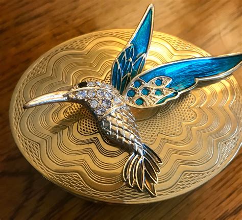 Hummingbird Brooch Sphinx Brooch Enamel Brooch Bird Pin Bird Lover