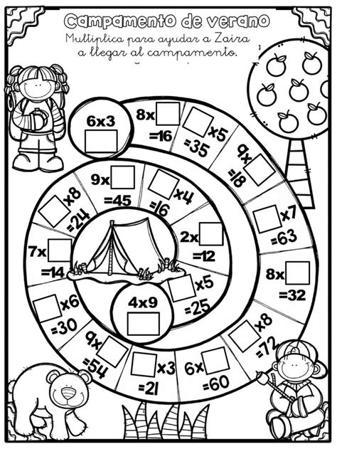 Ficha de multiplicaciones para 2º grado