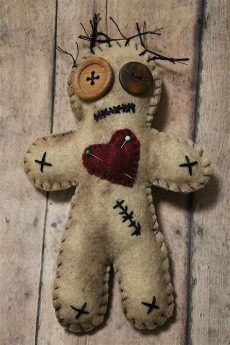 Voo Doo Doll Grungy Voodoo Doll Voodoo Plush Handmade Felt Creepy Doll