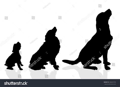 Vector Silhouette Dog On White Background Stock Vector (Royalty Free ...