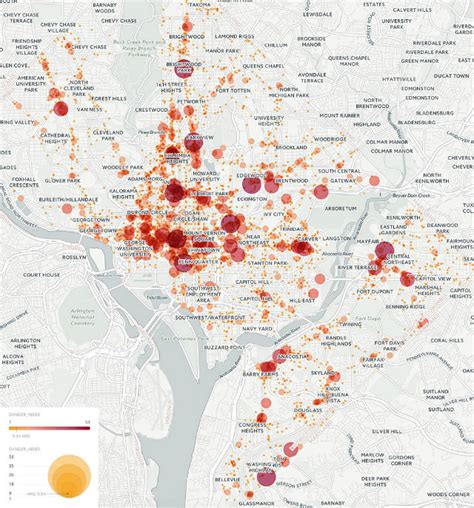 Map Shows Dcs Most Dangerous Areas For Pedestrians Dcist