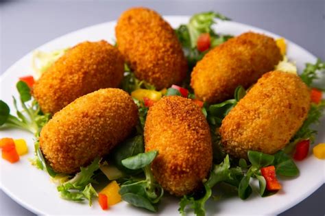 Croqueta de jamón ibérico tapa premium en españa Foto Premium