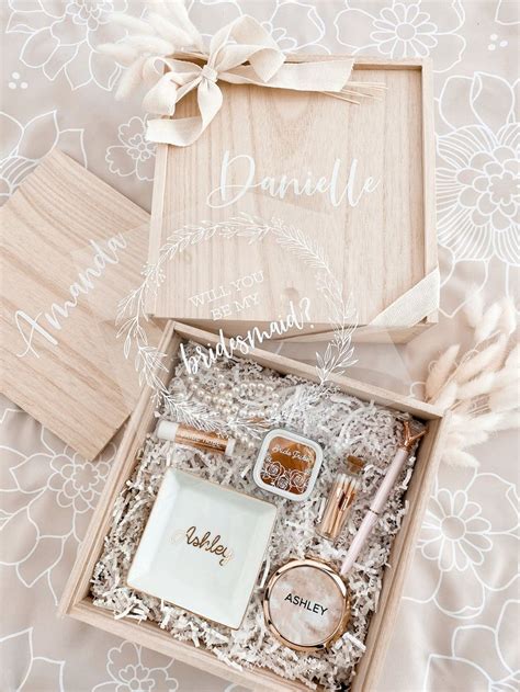 Bridesmaid Gift Box Personalized Wooden Gift Boxes Wood Bridesmaids