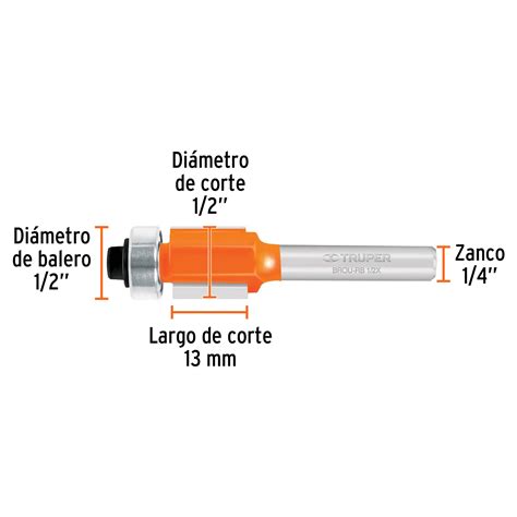 Broca Para Router Corte Recto Con Balero Truper Brocas Para