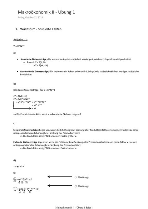 Makroökonomik II Übung 1 Lösung Warning TT undefined function