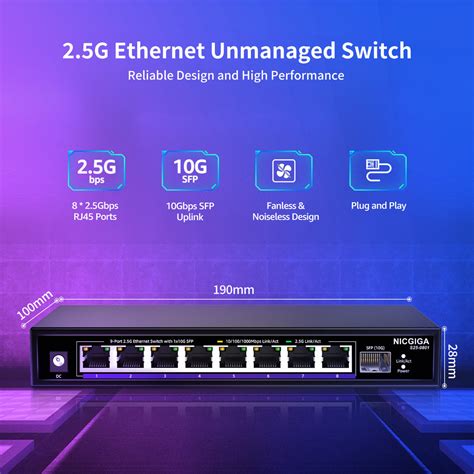 8 Port 2 5g Ethernet Switch With 10g Sfp Uplink Nicgiga Unmanaged 2 5