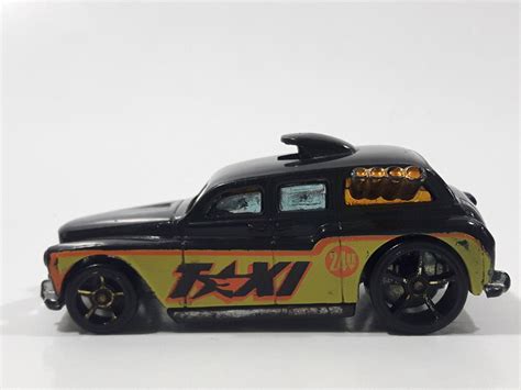 2009 Hot Wheels Hw City Works Cockney Cab Ii Taxi Black Die Cast Toy C Treasure Valley