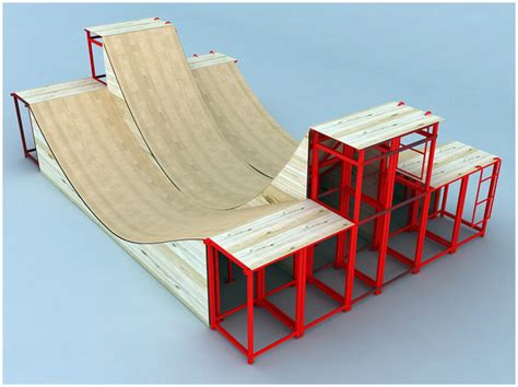 Modelo D Rampa De Skate Half Pipe Turbosquid