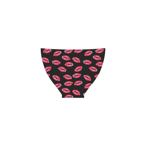 Lipstick Kisses Custom Bikini Swimsuit ID D
