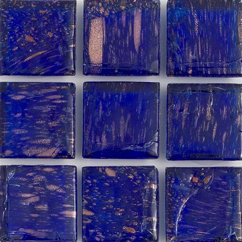 Sapphire Aventurina 1x1 Glass Tile E11 383 05s American Glass Mosaics Aquablu Mosaics