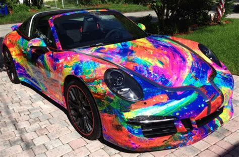 Duaiv Reveals Painted Porsche In Miami Auto Show Park West Artists