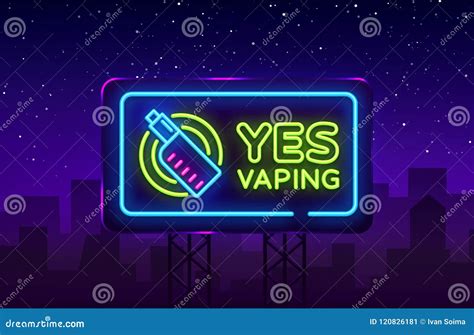 Yes Vaping Neon Sign Zone Vaping Neon Sign Vector Template Light