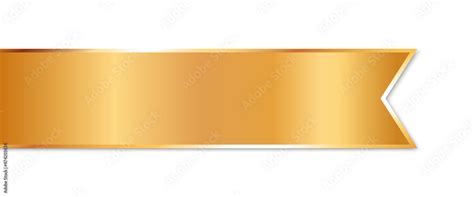 gold ribbon banner with gold frame on white background Stock Vector ...