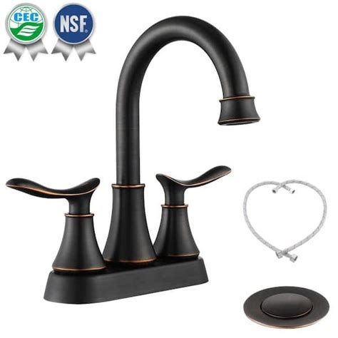 Waterpar In Centerset Double Handle High Arc Bathroom Faucet With