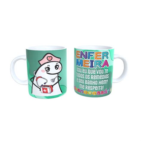 CANECA PERSONALIZADA Flork Enfermeira 2 Nome Loja