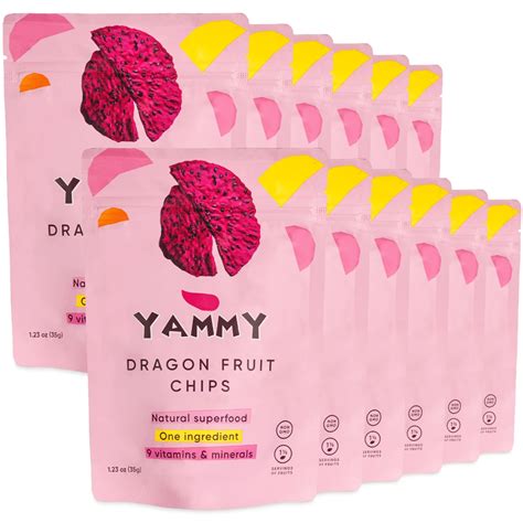 Yammy Dried Dragon Fruit Chips 12 Pack 66 Requests Flip App