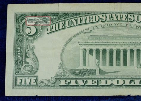 O O 1963 5 United States Note Five Dollar Bill Star Note Low S N