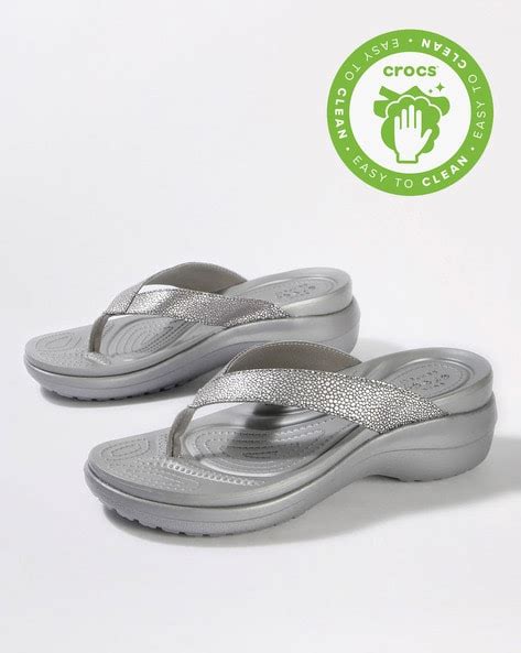Capri Metallic Texture Wedge Flip Flops Price History