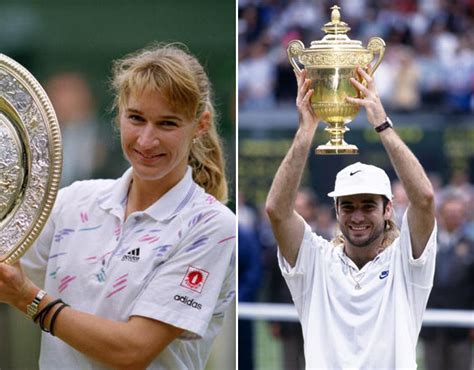 Wimbledon 1992 Winners Steffi Graf Of Germany And Andre Agassi Of The