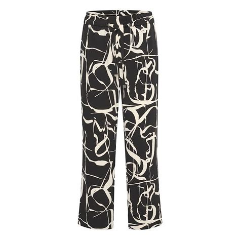 Inwear Naisten Suorat Housut Pailey Pant Musta Kuosi Kekäle