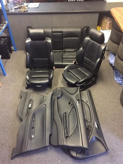 Bmw E46 3 Series Black Leather Sport Seats Interior Camper Also