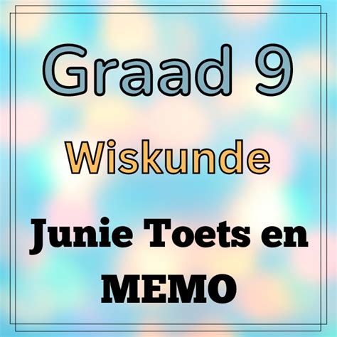 Graad Wiskunde Junie Toets En Memo Teacha