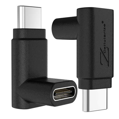 Buy Usb C 90 Degree Adapter Up Down 2 Pack Cellularize Right Angle Low Profile Type C Extender