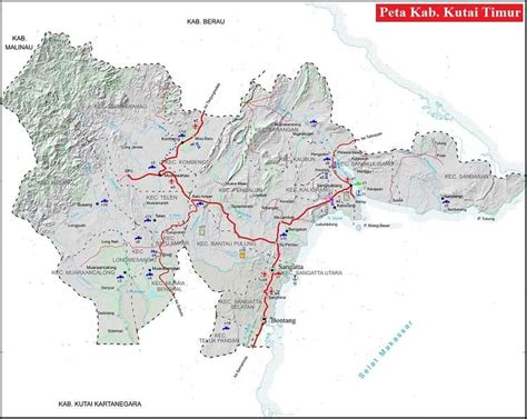 Peta Kabupaten Kutai Timur Terbaru Gambar HD dan Keterangannya