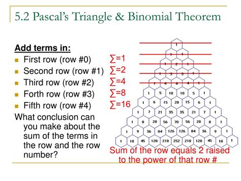 Ppt 52 Pascals Triangle And Binomial Theorem Powerpoint Presentation Id3032447