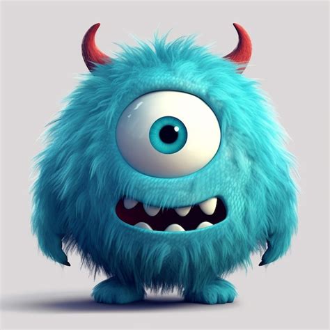 Premium AI Image | a cartoon image of a monster with a big blue eyes