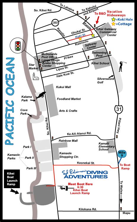 Ed Robinson's Diving Adventures - Map of Maui from Ed Robinson's Diving ...