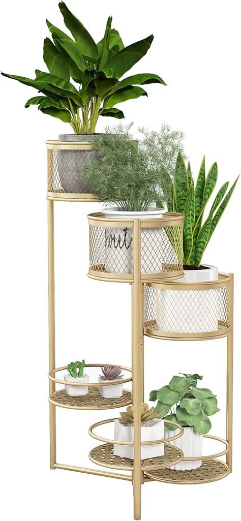 Giantex Soporte De Metal Para Plantas De Niveles Para Interiores