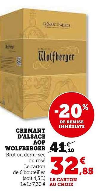 Promo Crémant D alsace Aop Wolfberger chez Super U iCatalogue fr