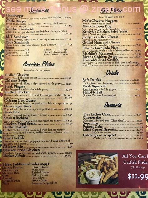 Menu At Mi Familia Restaurant Ozona