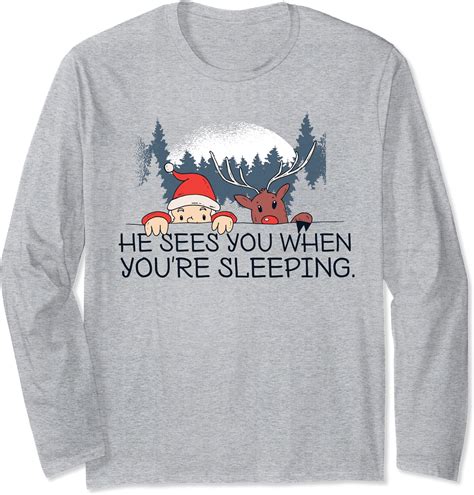 Santa Sees You When Youre Sleeping Christmas Meme T Long Sleeve T
