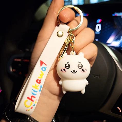 Miniso Chiikawa Plush Doll Key Chain Anime Cartoon Cute Hachiware Usagi