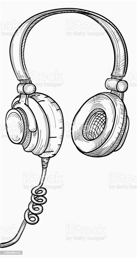 Black And White Headphones Art