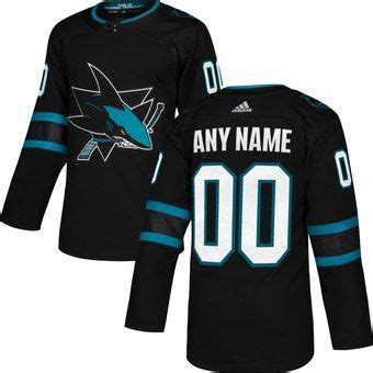 Men's San Jose Sharks adidas Black Alternate Authentic Custom Jersey ...