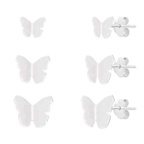 Trio De Brincos Borboleta Origami Prata Leg Tima Shopee Brasil